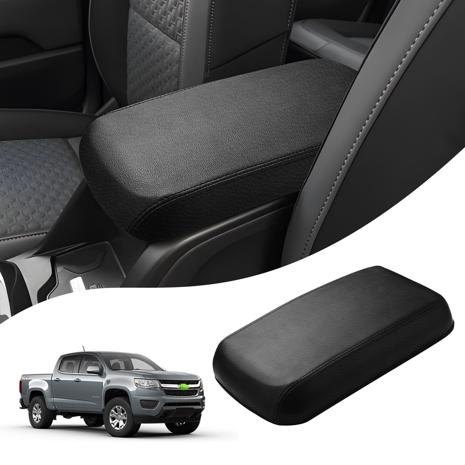 Autorder Center Console Cover for 2015-2022 Chevrolet Chevy Colorado/GMC Canyon Accessories Armrest Cover Anti-Scratch Middle Console Pad Leather Armrest Protector