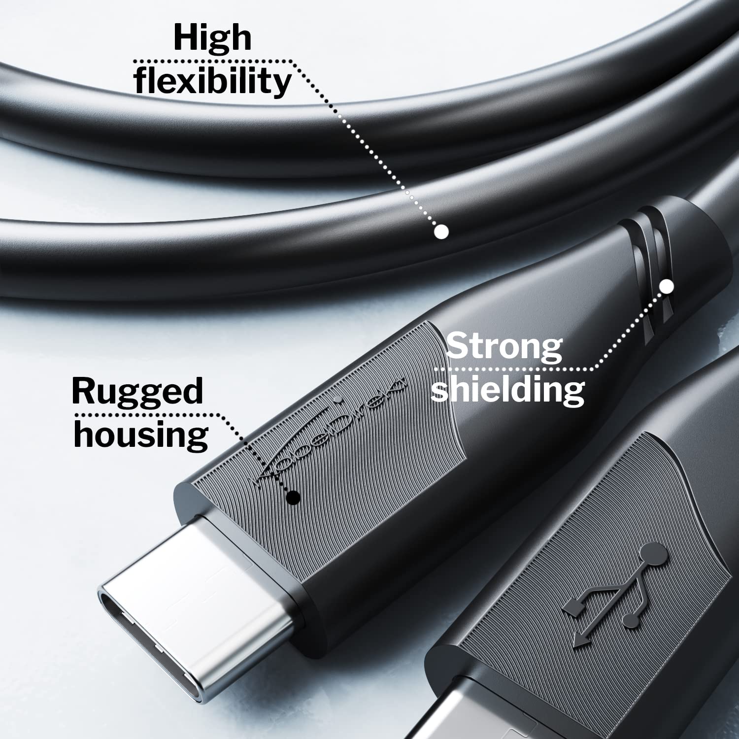 KabelDirekt – Cavo USB-C, USB 3.2 Gen 2 – 1 m (cavo dati/cavo di ricarica, fino a 10 Gbit/s e corrente di ricarica 100 W con Power Delivery/PD 3, chip integrato, bianco