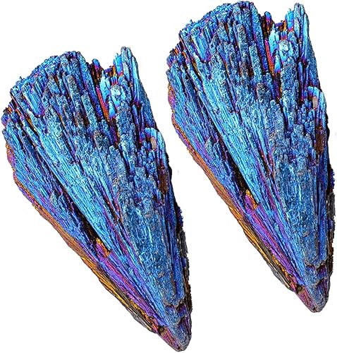Natural Healing Black Tourmaline Raw Stone 2PCS Electroplate Blue Flame Irregular Forma de Pluma Protección Purificación Meditación Eliminación disponible en Yaxa Peru