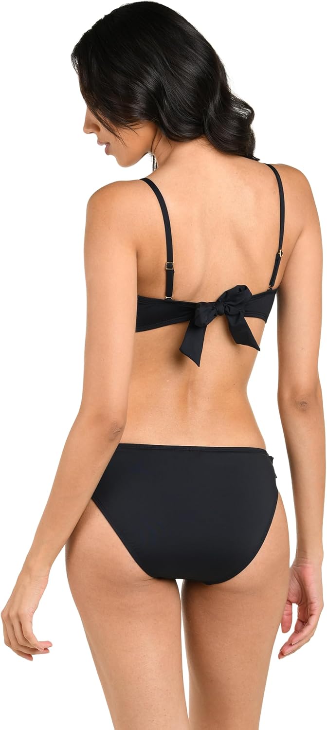 La Blanca Women's Island Goddess Ruffled Bandeau Bikini Swimsuit Top