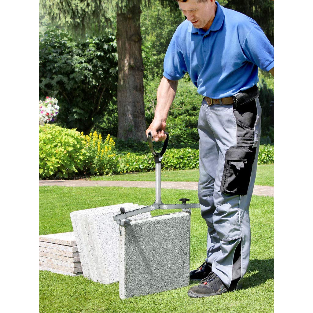 LANGFIT® Plattenheber 30 bis 62cm SET - Rückenfreundlich durch extra langen Griff - Made in Germany - MS-PH2062L-H2 (Plus extra Fliesen-Haltebacken für schmale Fugen*)