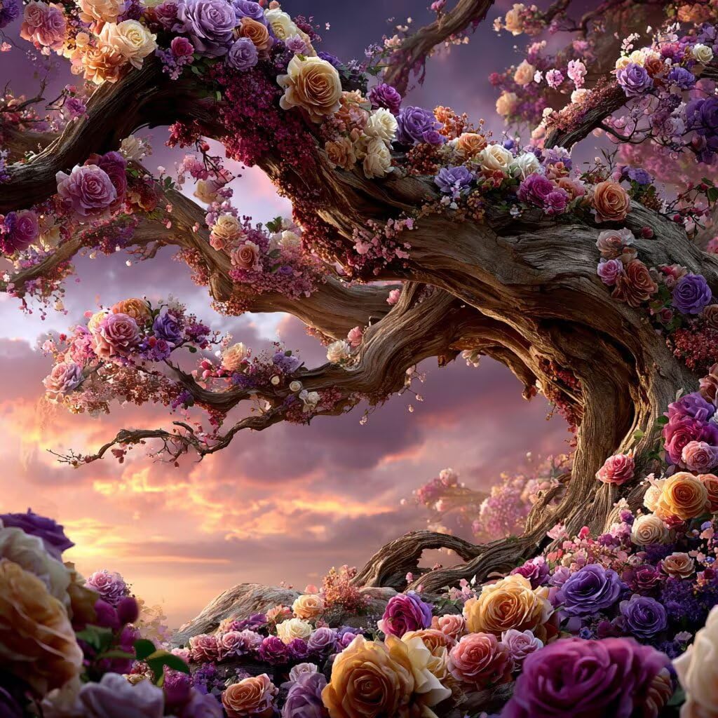 Diamond Painting Flower Tree Diamond Art Kits, 5D Gem Arts and Crafts Painting Kits DIY Full Square Drill Crystal Embroidery Hobbies for Women for Home Wall Decor, Gifts for Girls 23.6x23.6inch 4-L038