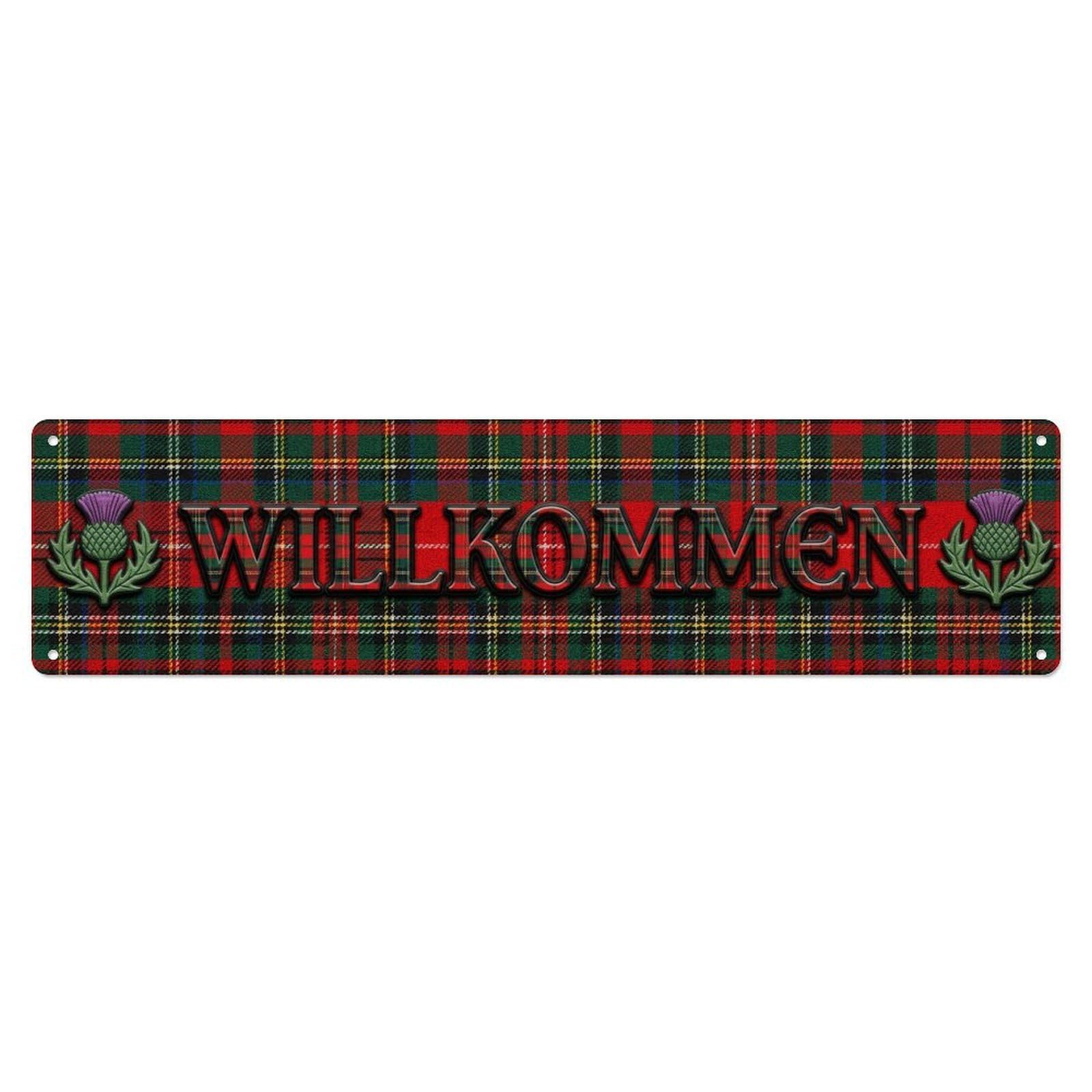 Plaid Tartan Scottish Pattern Welcome Metal Tin Sign