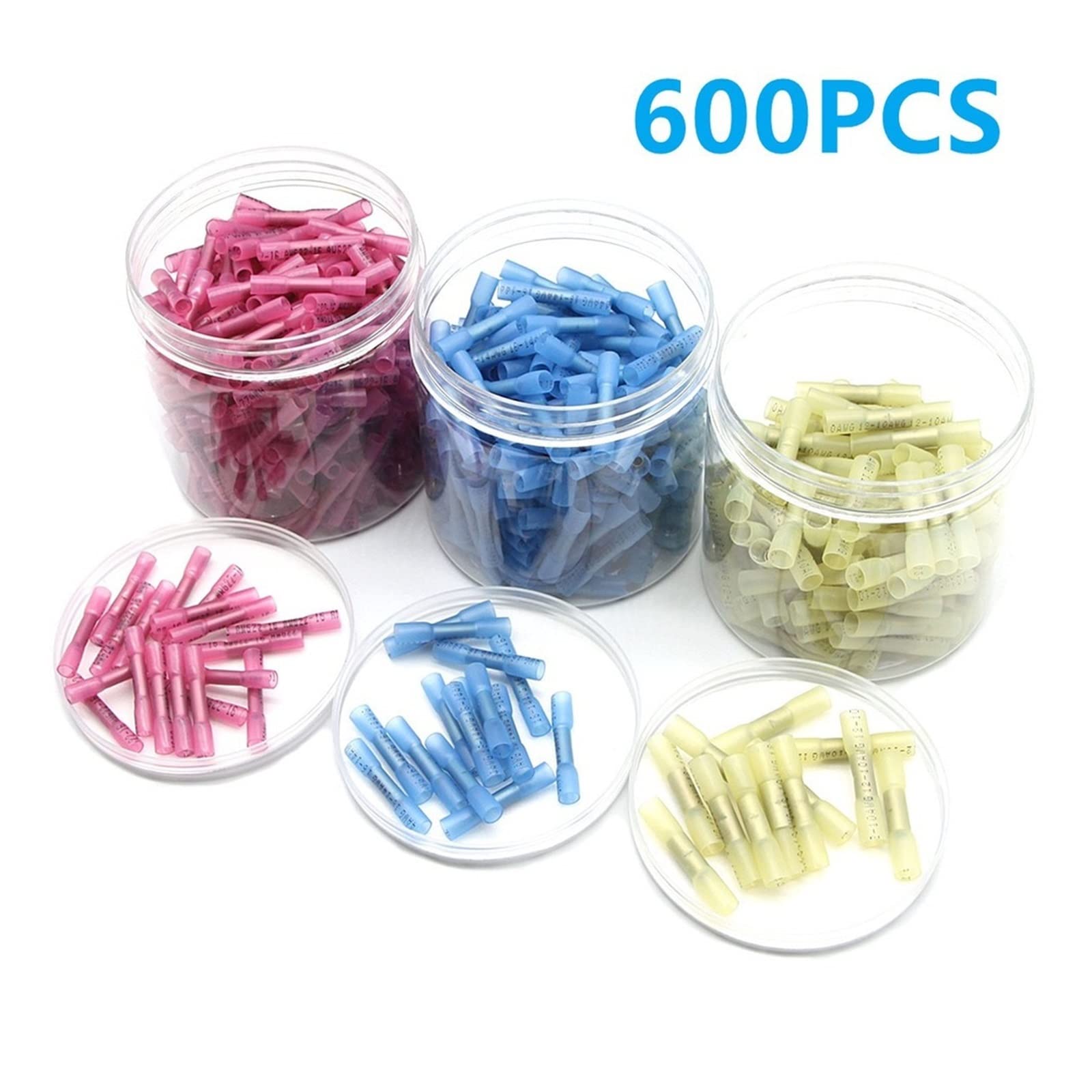 VOREAL 600 uds, Conectores a Tope termorretráctiles, Conectores de terminales de crimpado, Cable eléctrico, empalmes a Tope, Terminal Aislado Impermeable Leisurely