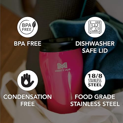 Miniatura 5 de Mighty Mug La taza Untippable  Agarres cuando se golpea, levanta para sorbos  Vaso aislado de acero inoxidable  Apto para portavasos  Regalos para