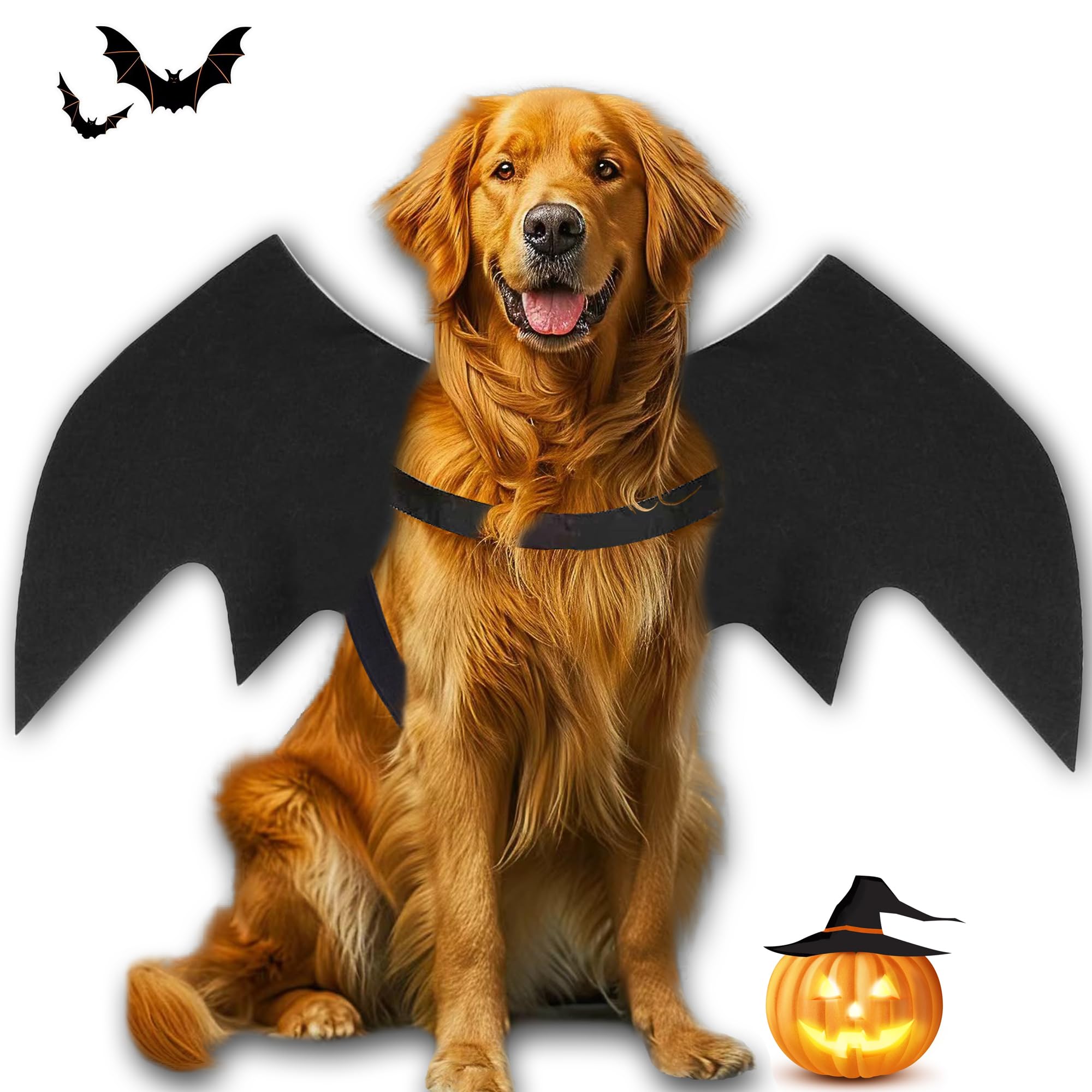 LIBRNTY Ali di Grande Cane,Ali di Pipistrello per Animali Domestici,Halloween Pet Costume,Decorazione Cosplay per Cani di Grossa Taglia,Feste di Halloween e Altro Ancora(Nuovo aggiornamento nel 2023)