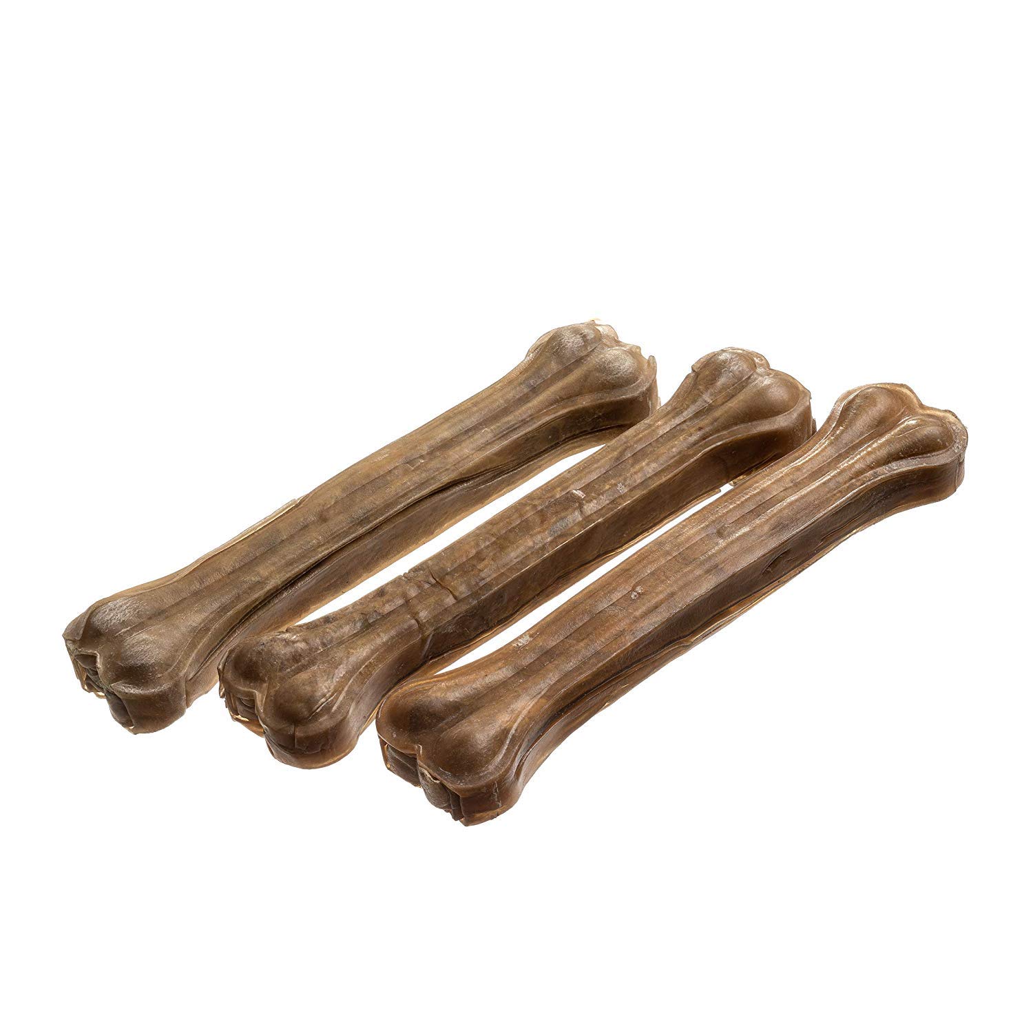 bontoy Hundekauknochen I 3 Stück x 32 cm I Naturprodukt aus Reiner Rinderhaut I proteinreich und gut für die Kaumuskulatur ihres Hundes I Hundesnack I Belohnung