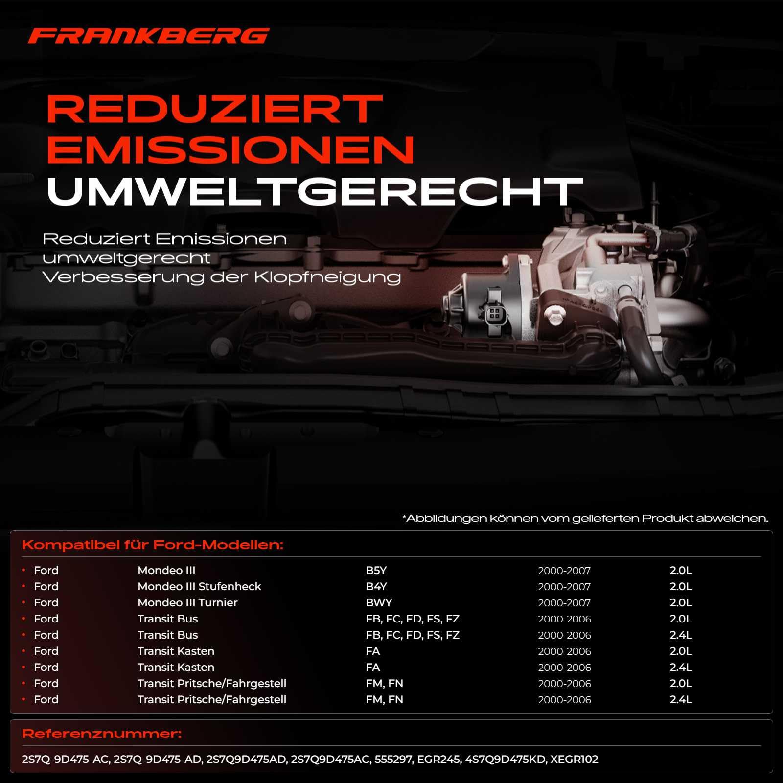 AGR-Ventil Abgasrückführung für Mondeo III B5Y B4Y BWY Transit FD FB FS FZ FC FA FM FN 2.0L 2.4L Diesel 2000-2007 2S7Q9D475AD