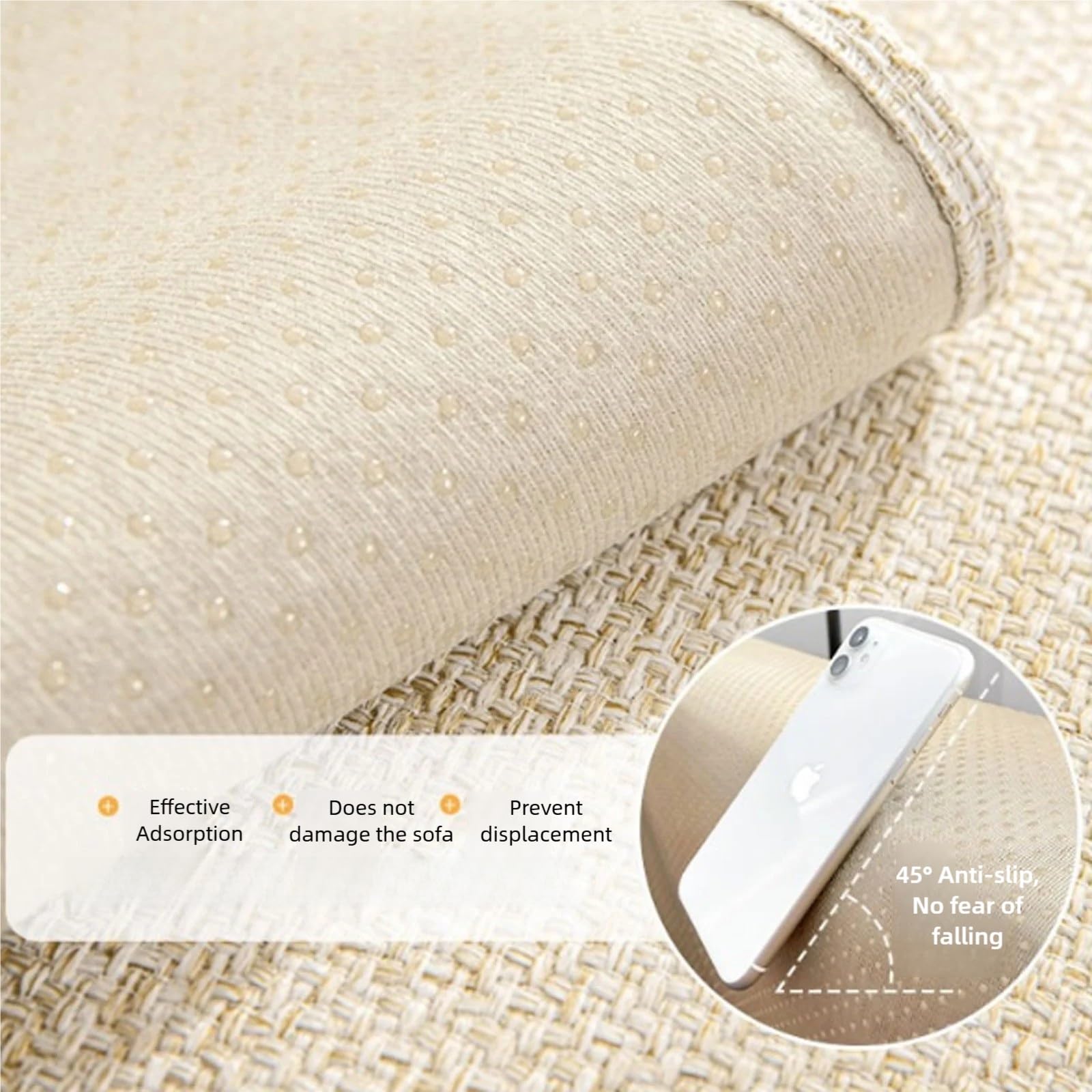 Copridivano lavabile antiscivolo a forma di L, in cotone e lino, resistente alle pieghe, 110 cm x 240 cm, per proprietari di case