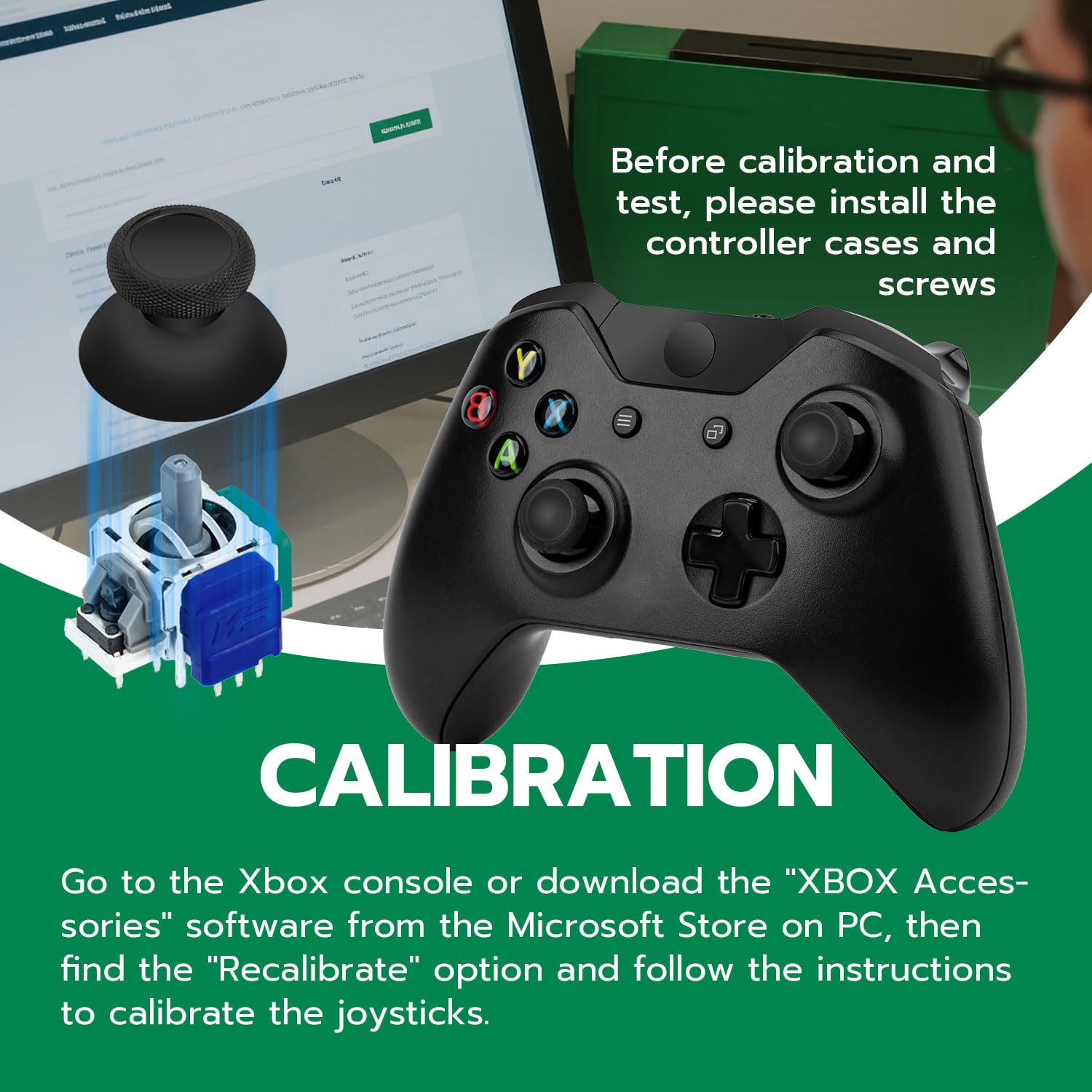 Tolesum Kit De Reemplazo Analógico Para Joystick Tmr Effect Para Mando Xbox Series X/S, Xbox One Y Xbox One X/S Con Herramientas De Reparación (Se Requiere Soldadura) – Negro
