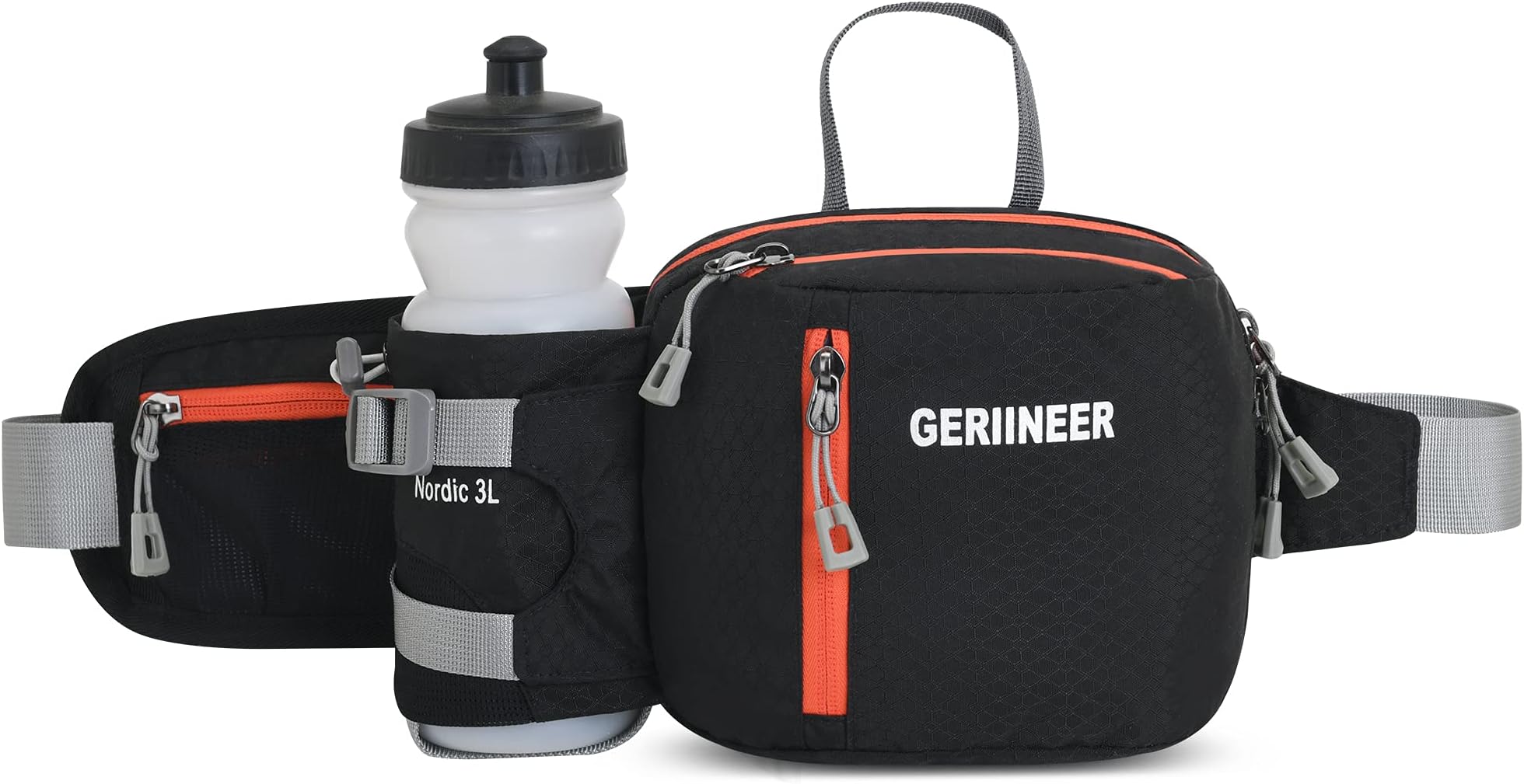 Bumbags with Bottle Holder Waterproof Fanny Packs Plus Size Bum Waist Bag for Dog Walking Climbing Hiking Travel Cycling Outdoor Sport