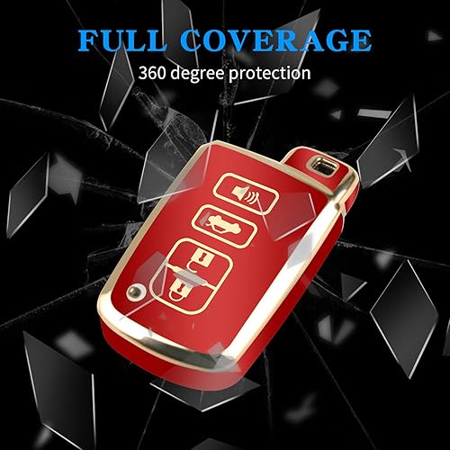 Miniatura 6 de Funda para llavero Toyota con llavero, 4 botones, carcasa para llave de automóvil para Tacoma Highlander, Corolla, Sequoia, Camry, Tundra, Avalon,
