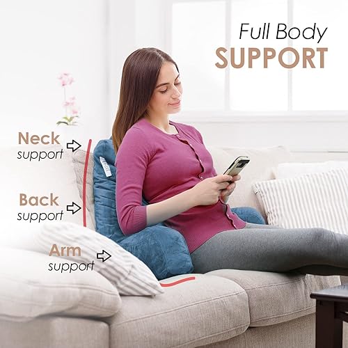 Miniatura 3 de Nestl - Almohada de lectura estándar para cama, con espuma viscoelástica triturada, almohada de respaldo para leer y reposar en cama, almohada para