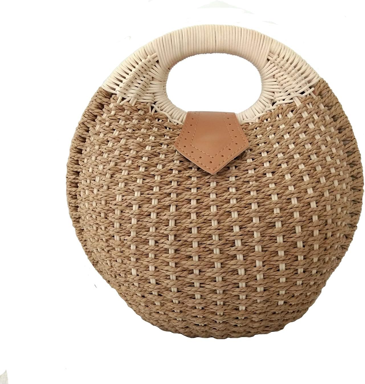 TONWHAR® Lady's Stylish Shell Shape Straw Tote Handbag Rattan Beach Bag
