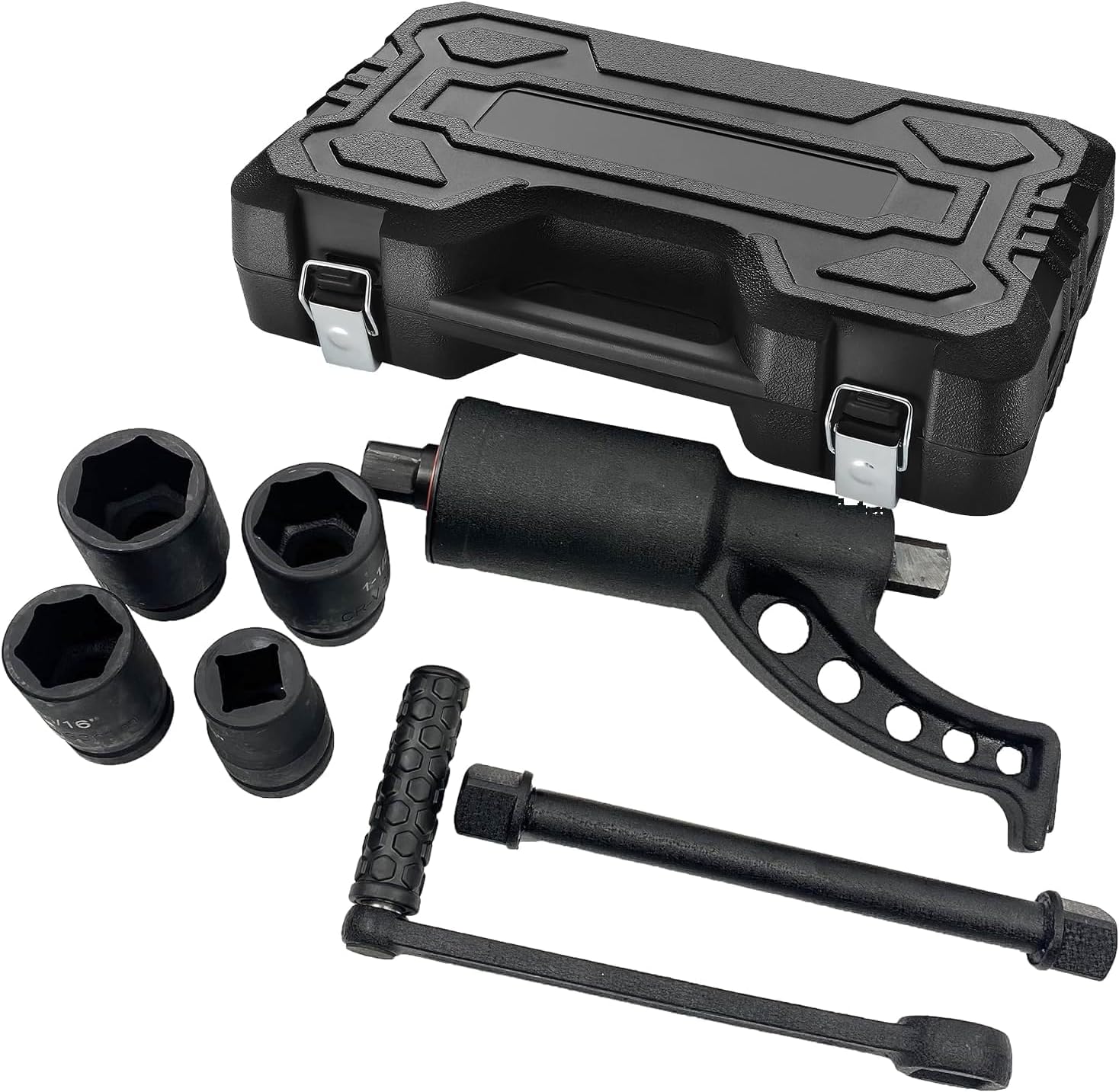 Torque Multiplier Set, Heavy Duty Torque Multiplier Wrench Set, 1 Inch Drive Lug Nut Wrench Torque Multiplier, 1:64 6,800N.m Lug Nut Remover, 4 Sockets(21-41mm) and Storage Case for Truck Trailer RV