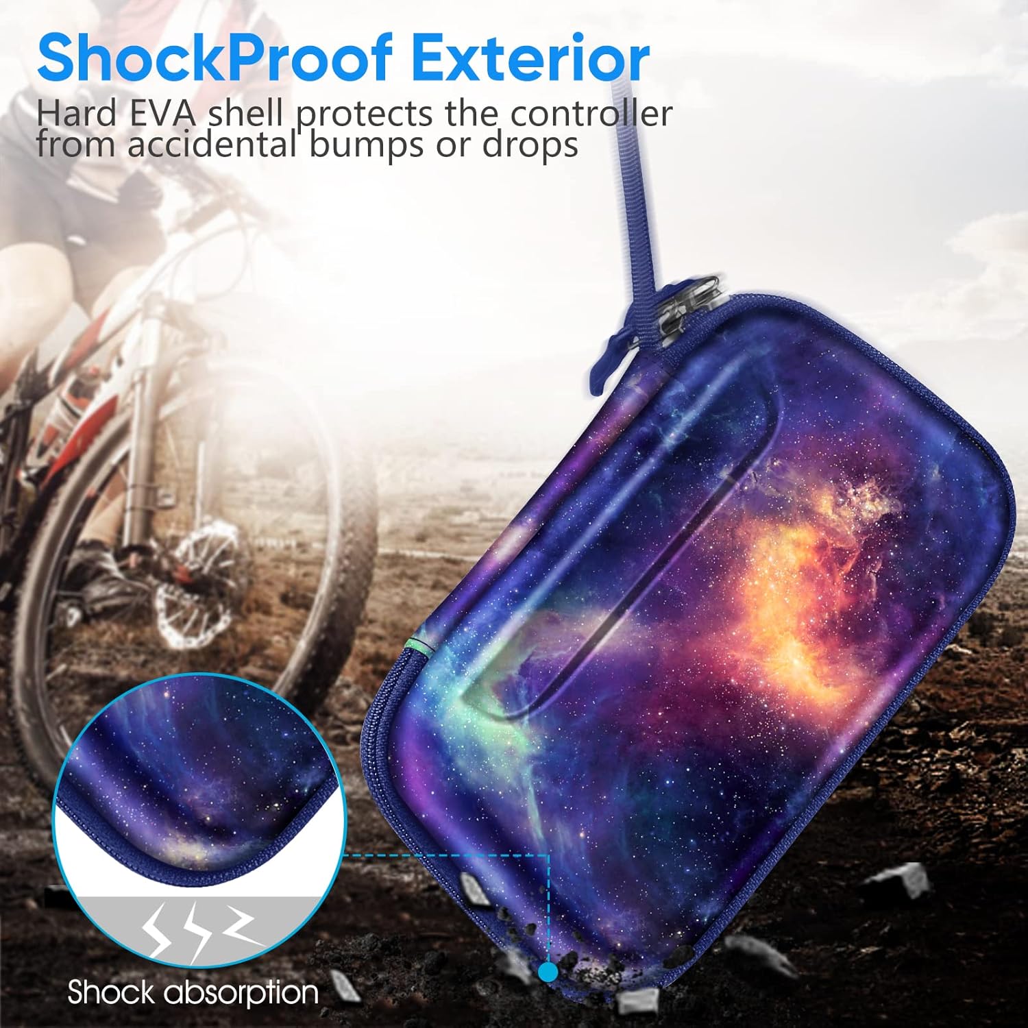 Fintie Carrying Case for Backbone One Mobile Gaming Controller - [Shockproof] Hard Shell Protective Cover Travel Bag with Inner Pocket (Galaxy) - Image 5