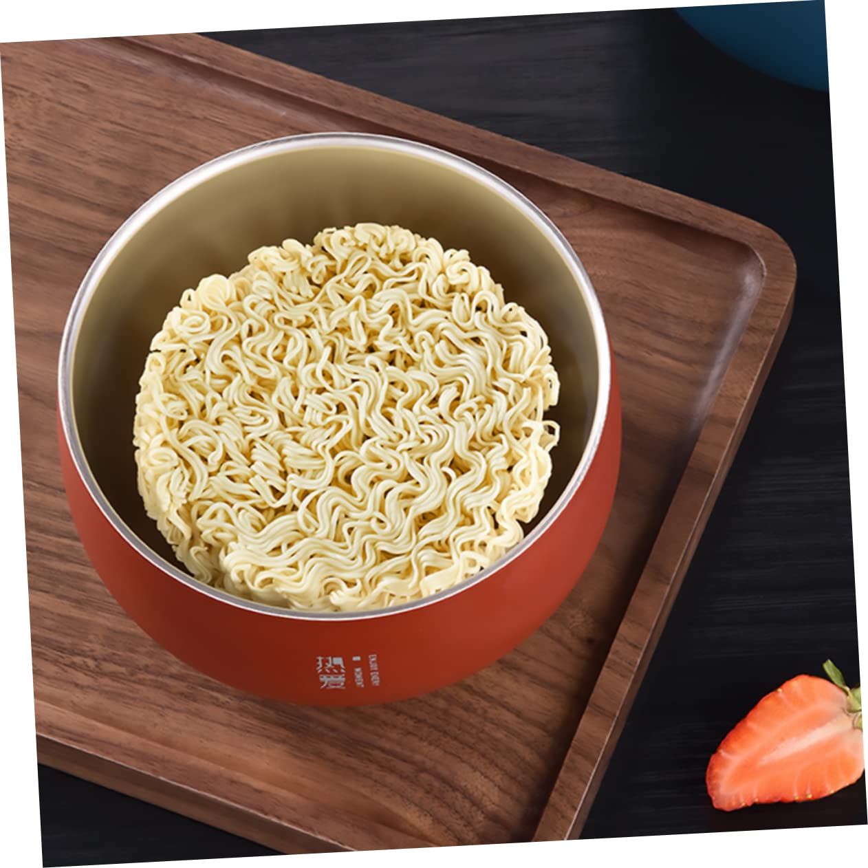 MUCKLILY 1pc Stainless Steel Rice Bowl Compact Food Bowl for Home Noodles Kitchen Tableware Capacity for Serving Soup and Ramen