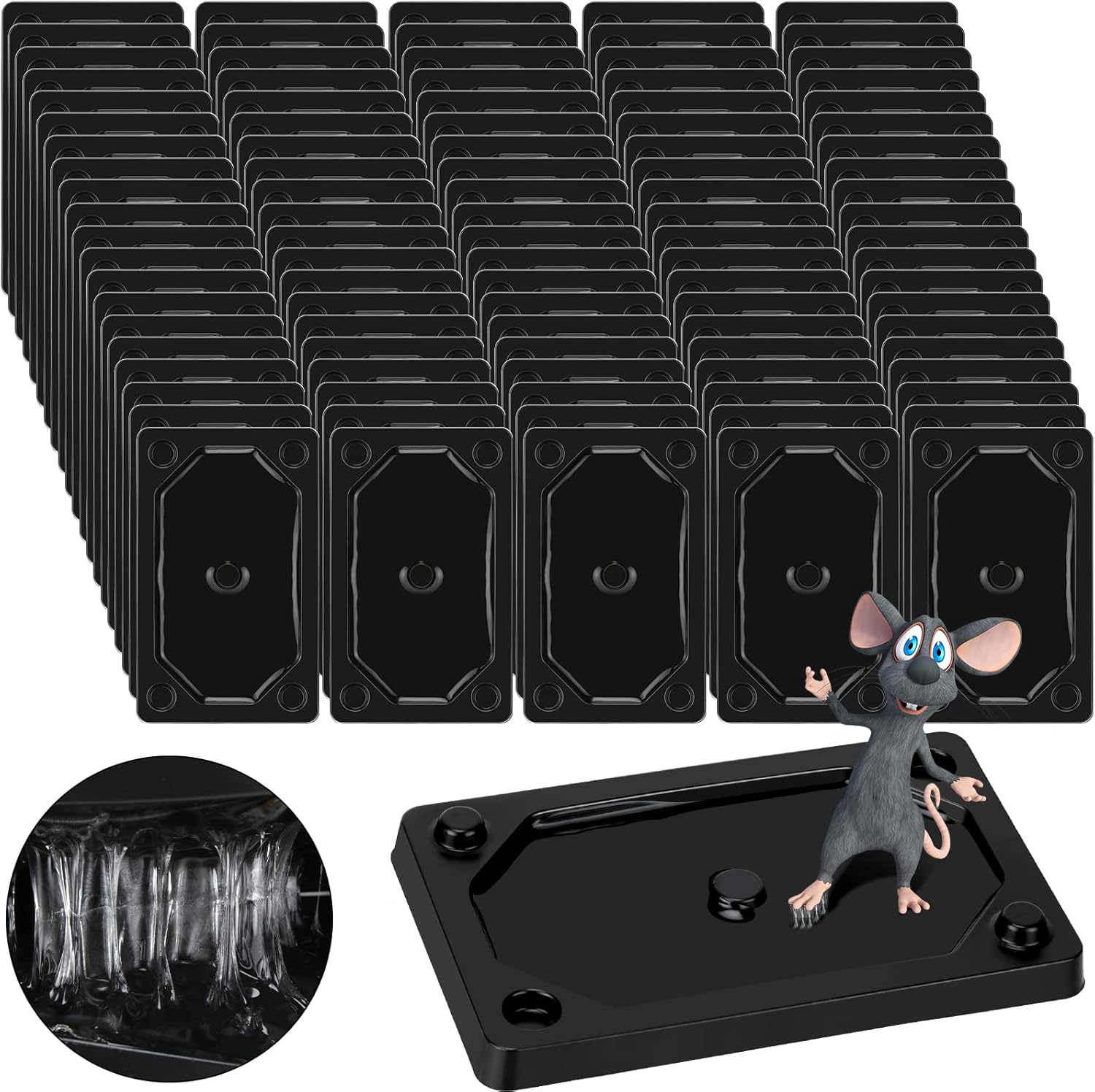 Qualirey 64 Pieces Mouse and Insect Glue Traps Plastic