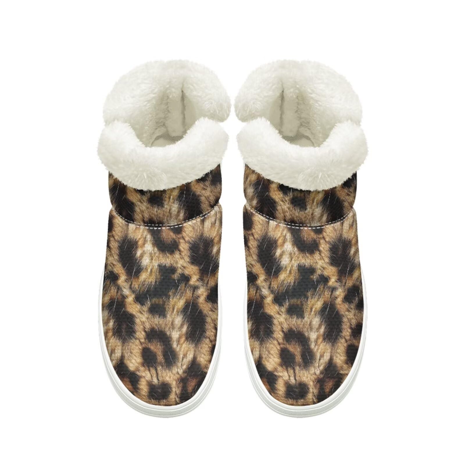 Slip on Winter Boots for Women Men with Elastic Band Ankle Fluffy Snow Boots Fleece Lined Comfortable Non