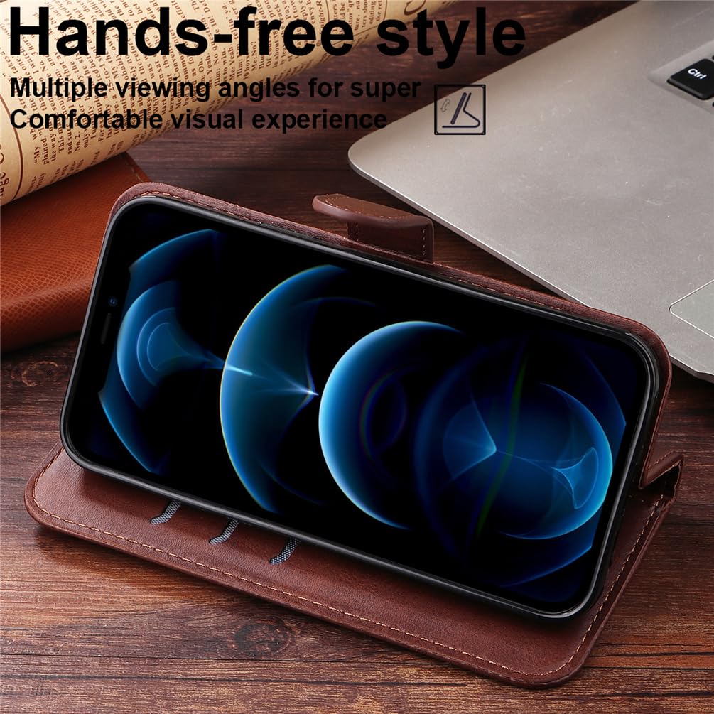 CEKA TECH Custodia a portafoglio in pelle per Realme 8 5G