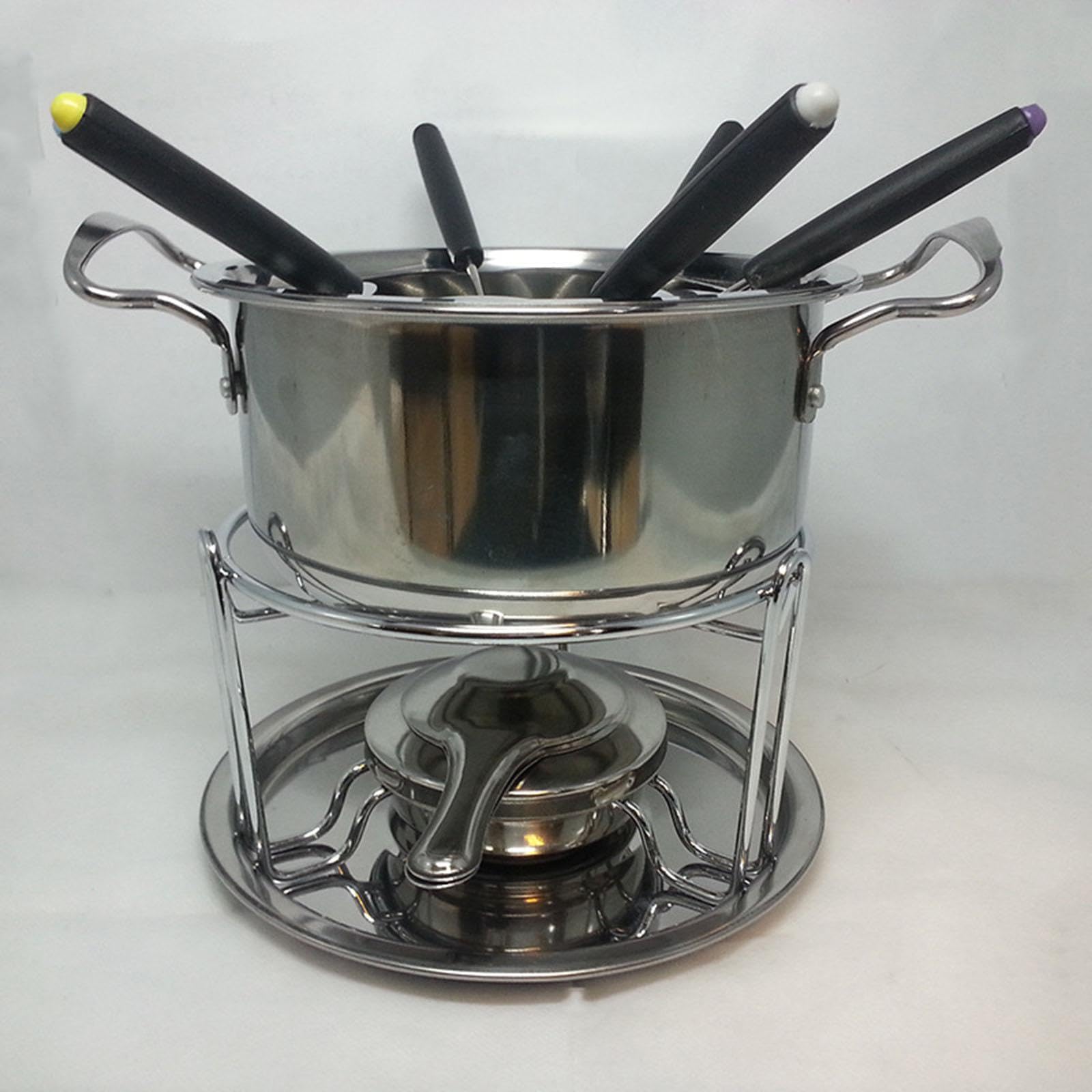Service à Fondue pour Bouillon, Fromage et Chocolat à Faire Fondre, pour des Moments conviviaux et Chaleureux. Bougie Chauffe-Plat Incluse. Appareil