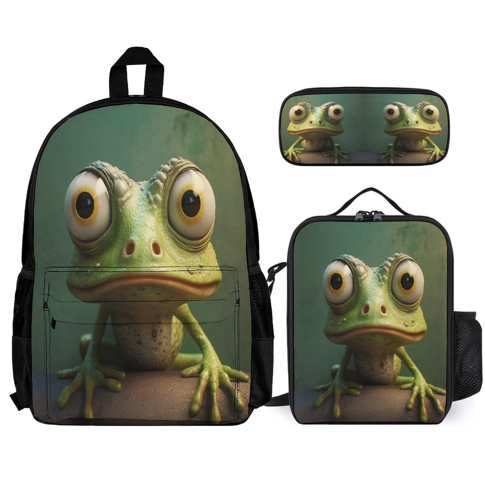 Plecak piłkarski CP dla chłopców z torbą na lunch i etui, podstawowy zestaw do piłki nożnej na codzienne wyjścia, Styl-2, Taille unique, Preppy