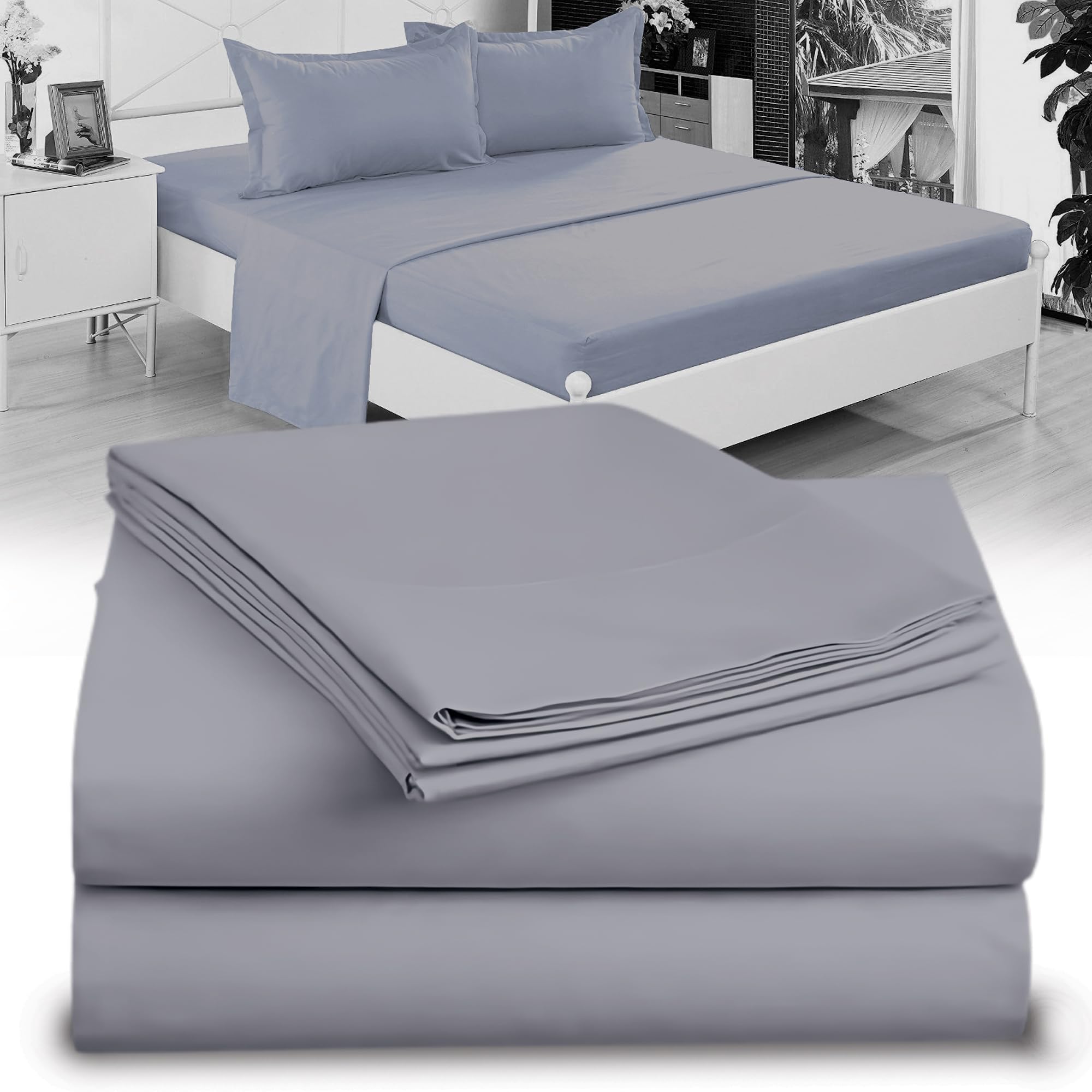 Twin XL 100% Microfiber Double Brushed Sheet Set - Extra-Soft & Wrinkle-Free - 15" Deep Pockets, 39" x 80" - Ideal for Dorms, Hospitals & Split King