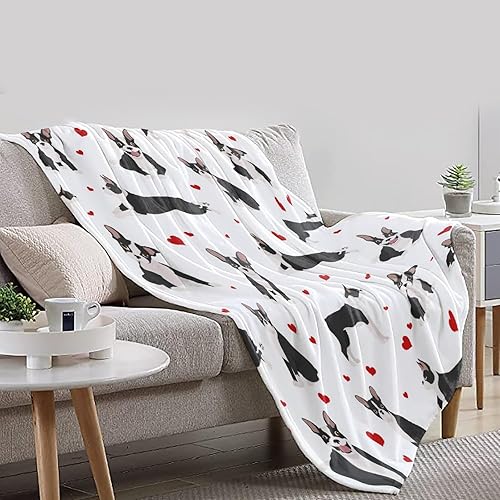 Miniatura 10 de Boston Terrier Bulldog - Manta de forro polar suave, cálida y ligera, para cama, sofá, automóvil, 50 x 40 pulgadas para niños