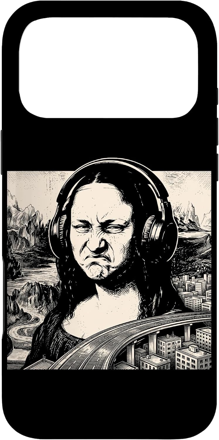 Mona Lisa Tshirt Headphones Bass Funny Music Producers DJ Case for iPhone 17 Pro Max