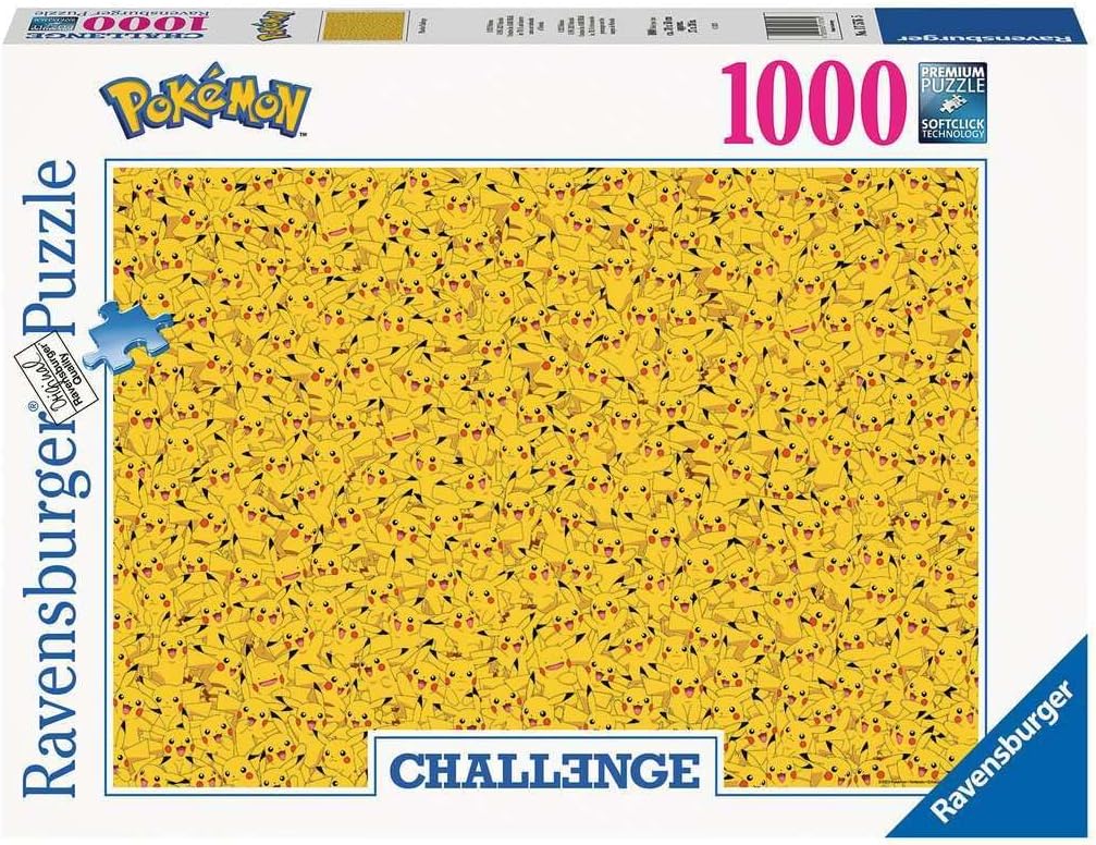 Ravensburger - Puzzle 1000 Pièces - Pikachu - Pokémon (Challenge Puzzle
