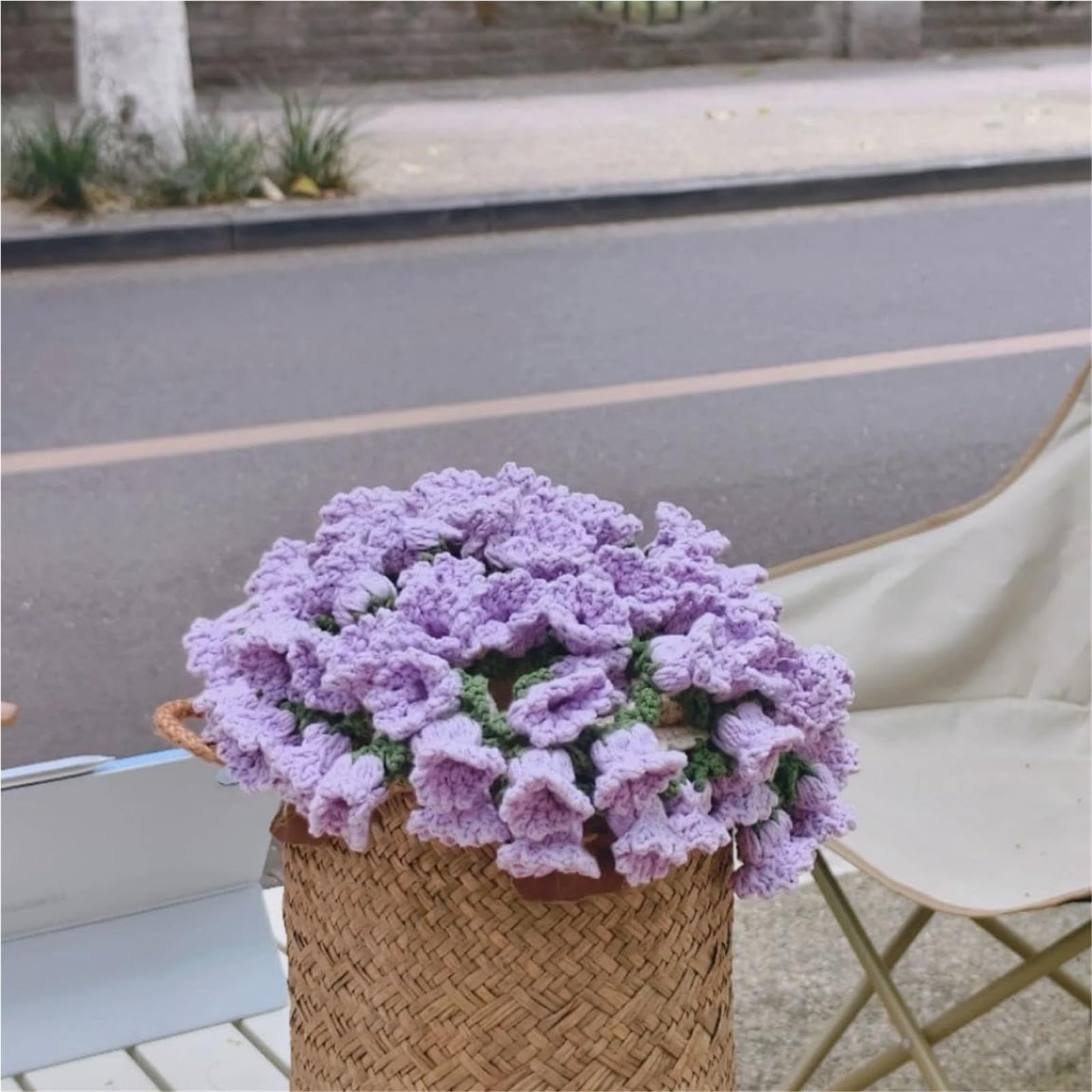 Amazon｜31.5/43.3インチのブーケブランケット、完成品かぎ針編みの花