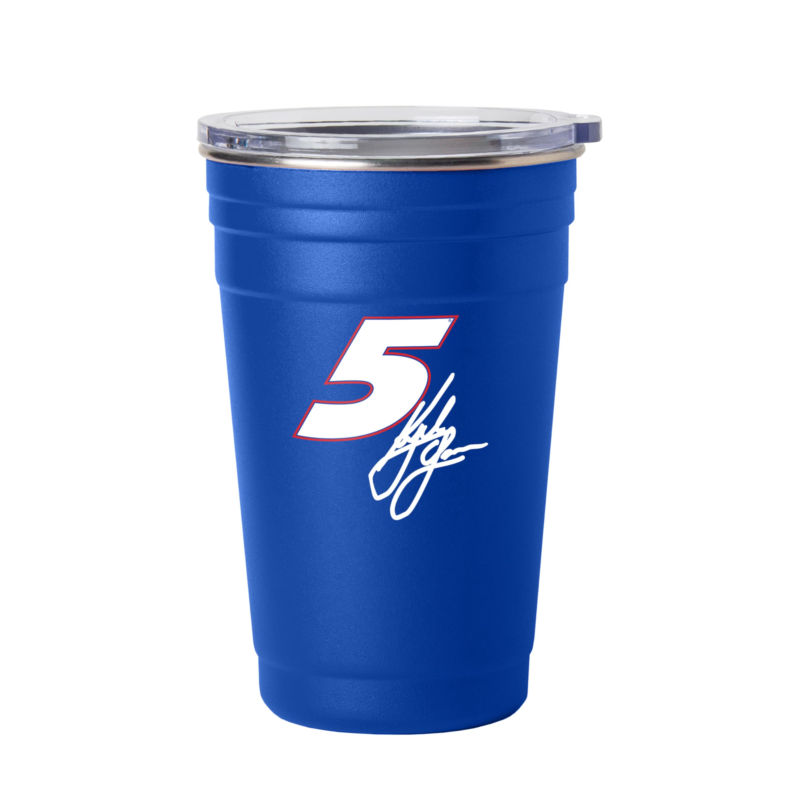 Logo Brands NASCAR Kyle Larson 22oz Flipside Stainless Cup – 22oz Double-Wall Insulation, Long-Lasting Durable Finish, NASCAR Racing Design – Great for Travel and Outdoor Events