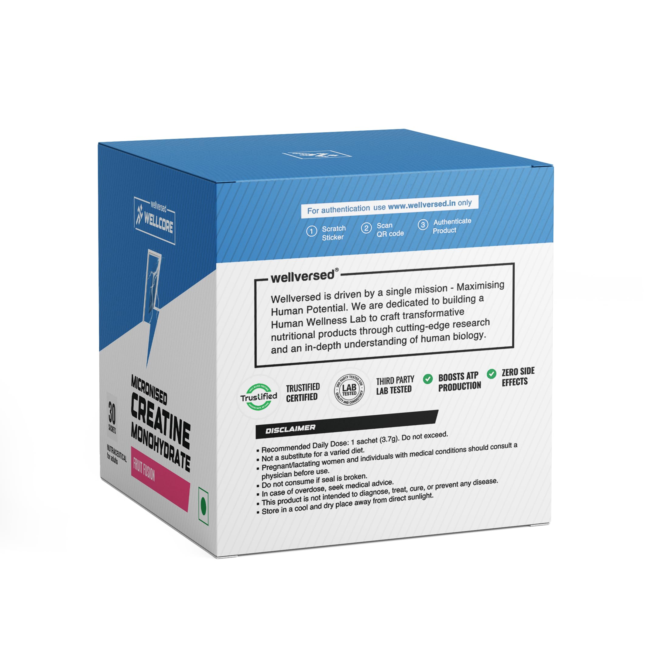 Wellcore Pure Micronised Creatine Powder (30 Sachet, Fruit Fusion) — Amazon image 10