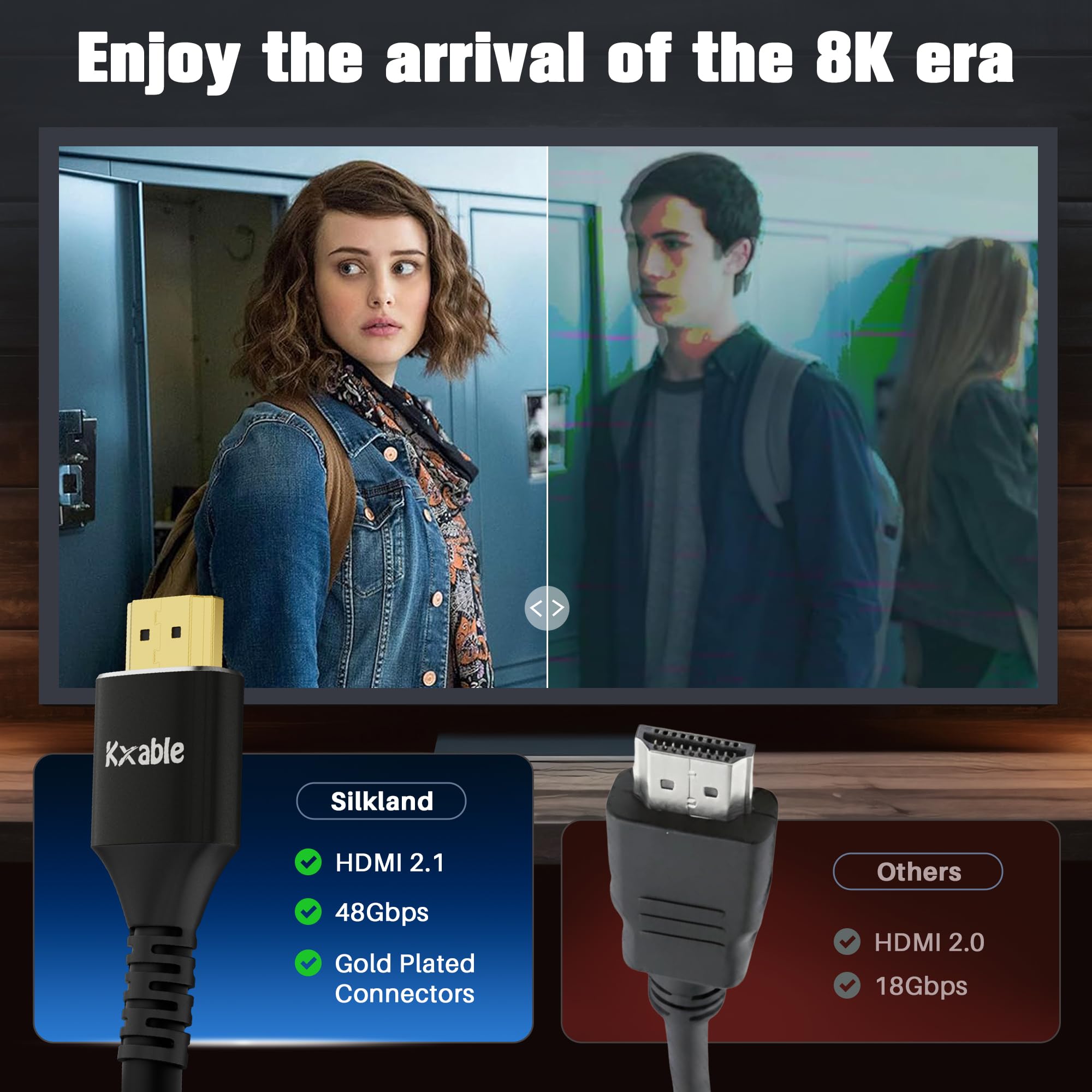 Cable de extensión HDMI 8K de 30 pies, HDMI 2.1 de ultra alta velocidad macho a hembra, conductor OFC de 24 AWG, compatible con Roku TV Stick PS5 PS4 Xbox Laptop PC Player Google Chromecast Wii U HDTV