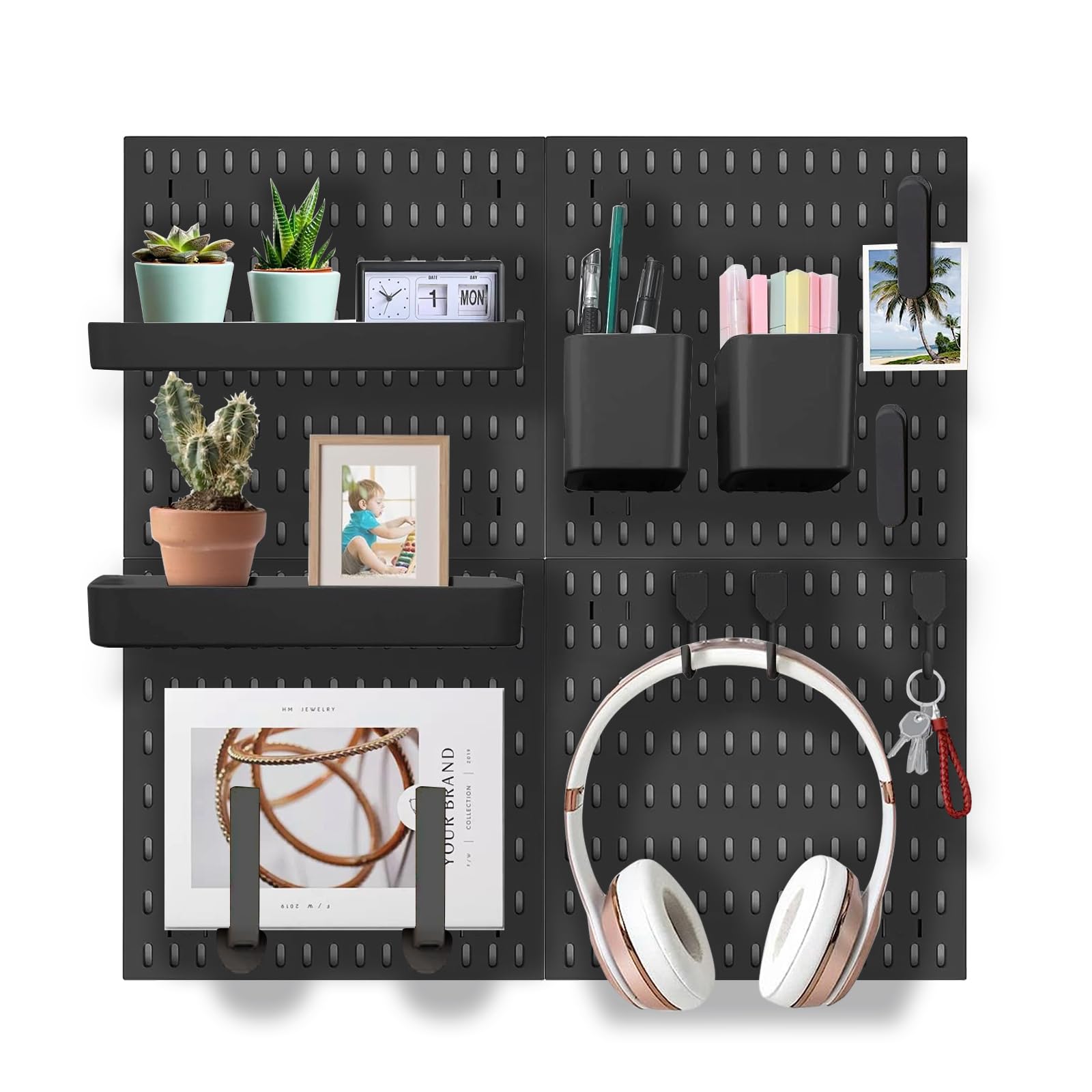 Photo 1 of EVDBOBO Wall Organizer Peg Board - Elevate And Declutter Your Gaming And Office - Create A Perfectly Structured Space(Black)