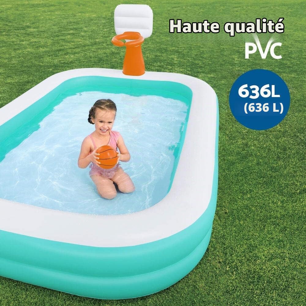 Petite Piscine familiale Gonflable Dunk N' Splash™ avec Panier de Basket 251 m x 168 m x 102 m