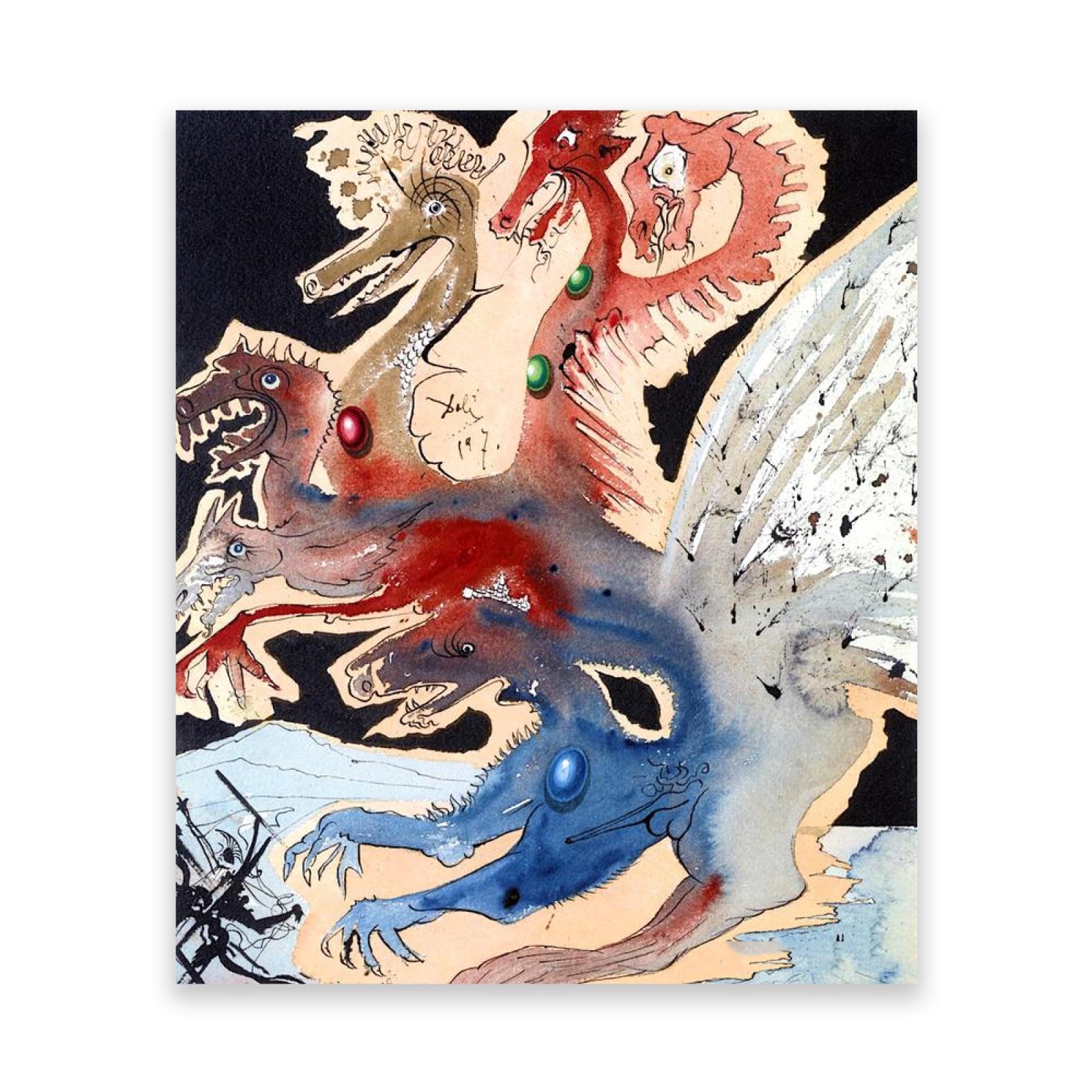 ダリの模写、パステル画、額入り、 2025年最新】サルバドール ダリ 版画の人気アイテム - メルカリ