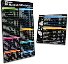 COSCANA®, Air Fryer Magnetic Cheat Sheet Set, Air Fryer Accessories Cook Times, Airfryer Accessory Magnet Sheet Quick Reference Guide for Cooking and Frying （1 Set）