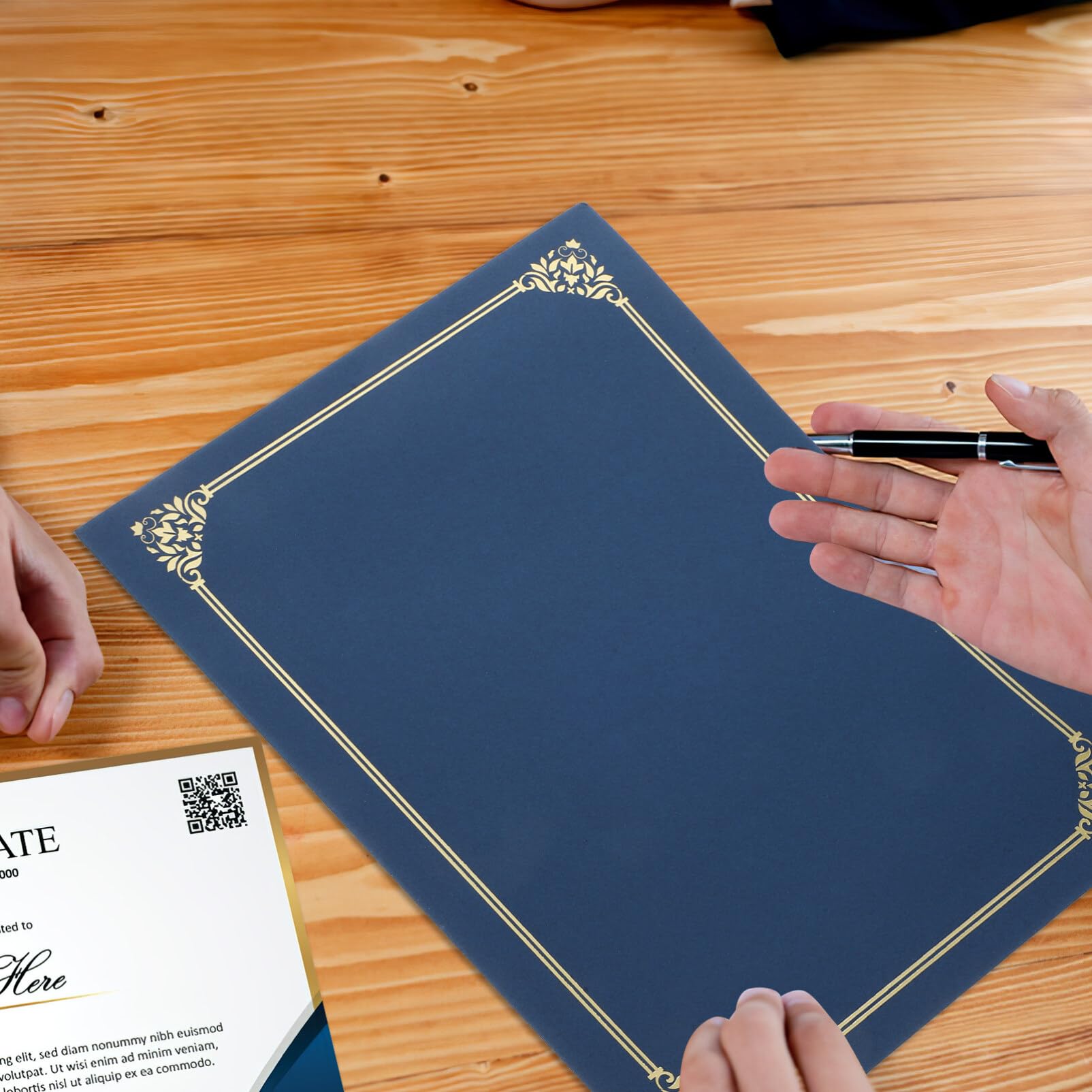 Titulaires De Certificats 10 Pièces Porte Diplôme Couvertures De Documents Avec Bord En Feuille D'or Certificats Carton Pour Certificat Carte Invitation Prix Foncé
