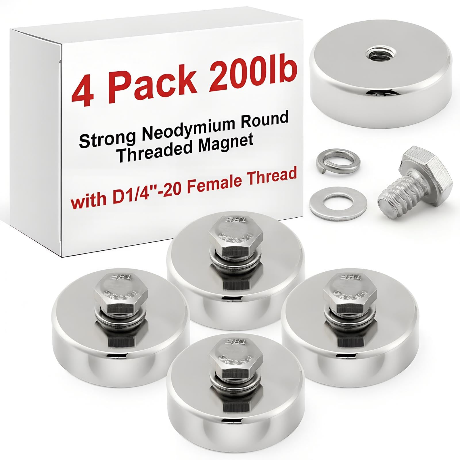 MorningRo 8 Pack Strong Round Threaded Magnet, 1.89 Inch, Primary Color — Amazon image 10