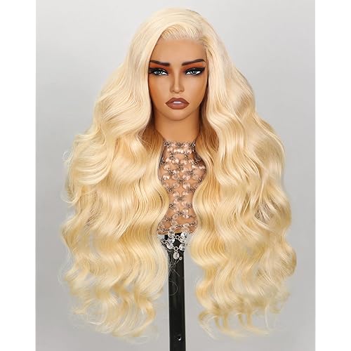 Arabella 5X6 613 Lace Front Wig Human Hair 613 Glueless Wigs Human Hair 240% Density 613 Human Hair Wig Pre Cut Lace and Pre Plucked (28inch, 613 6X5 Body Wave Wig)