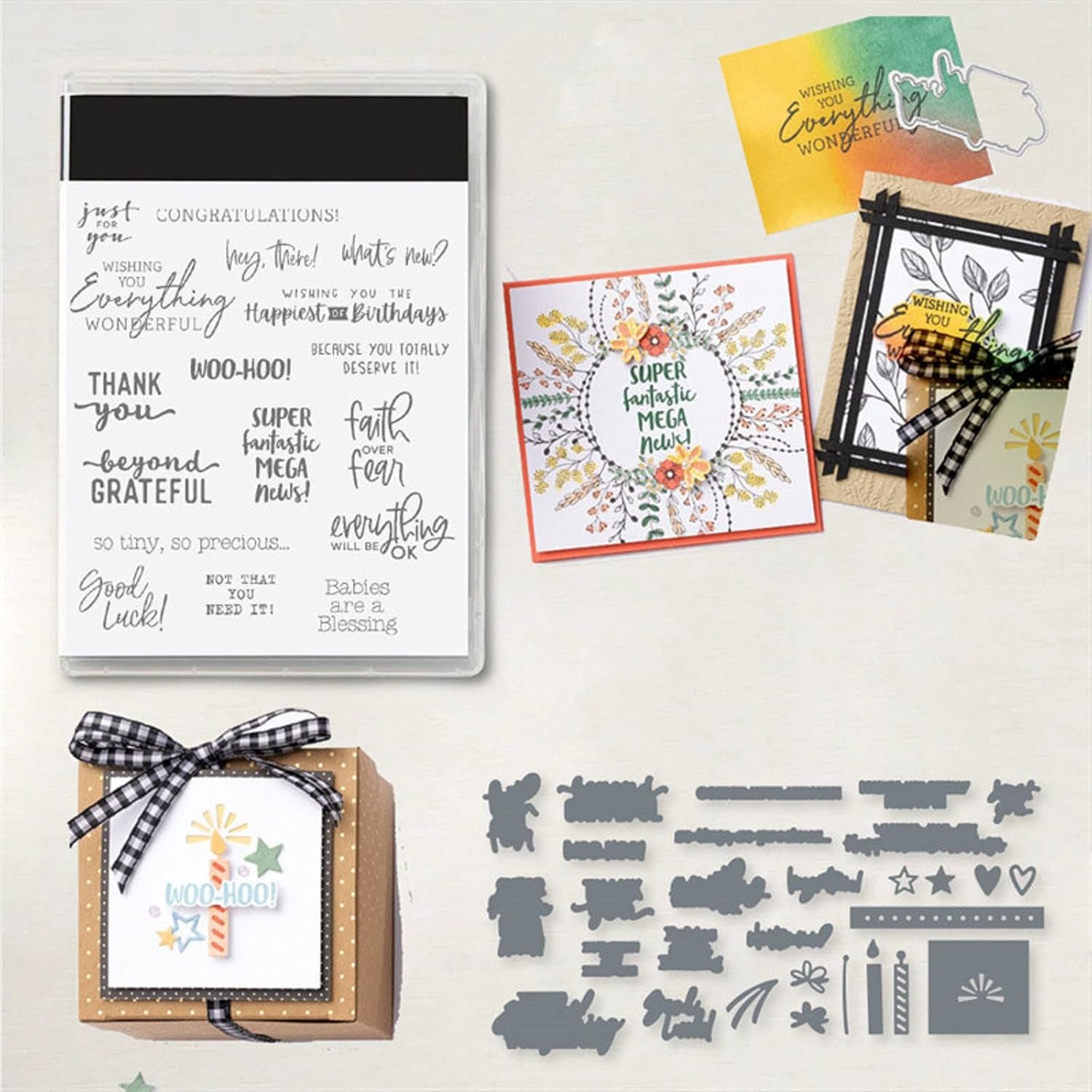 Stamps and Dies for Card Making, Reusable Rubber Stamps for Crafts