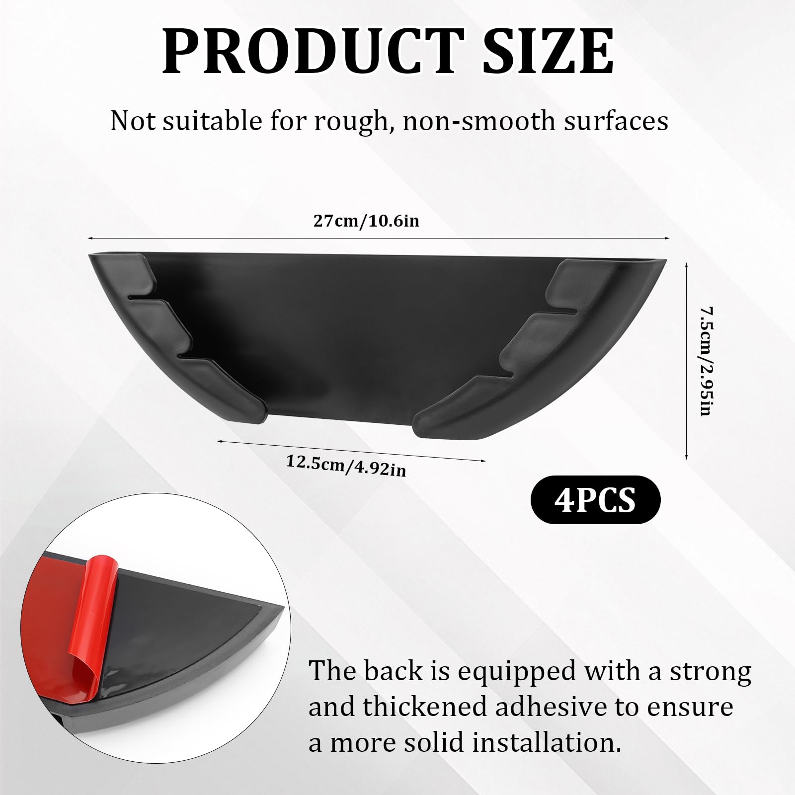 KXVXXV Set di 4 supporti da parete per coperchi grandi da 15 a 32 cm, autoadesivi, per porta dell'armadio, in plastica, per porta e coperchio della cucina
