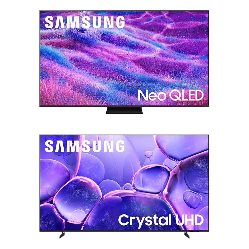 SAMSUNG 100-Inch Class Neo QLED QN80F 4K Mini LED Smart TV (2025 Model) w/ SAMSUNG 65-Inch Class Crystal UHD U8000F 4K Smart TV (2025 Model)