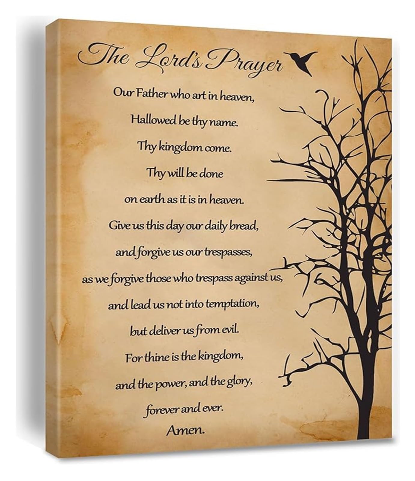 MDBJTCYZN Bible Verse Canvas Print Our Father Prayer Christian Wall-Art for Church Prayer Room