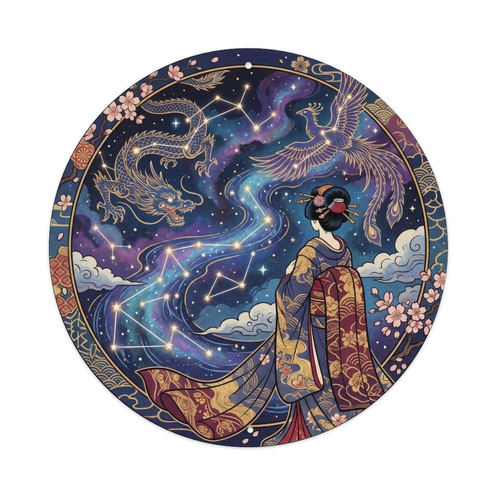 Tgrcjimh Style Metal Tin Sign Japanese Constellations Visible Starry