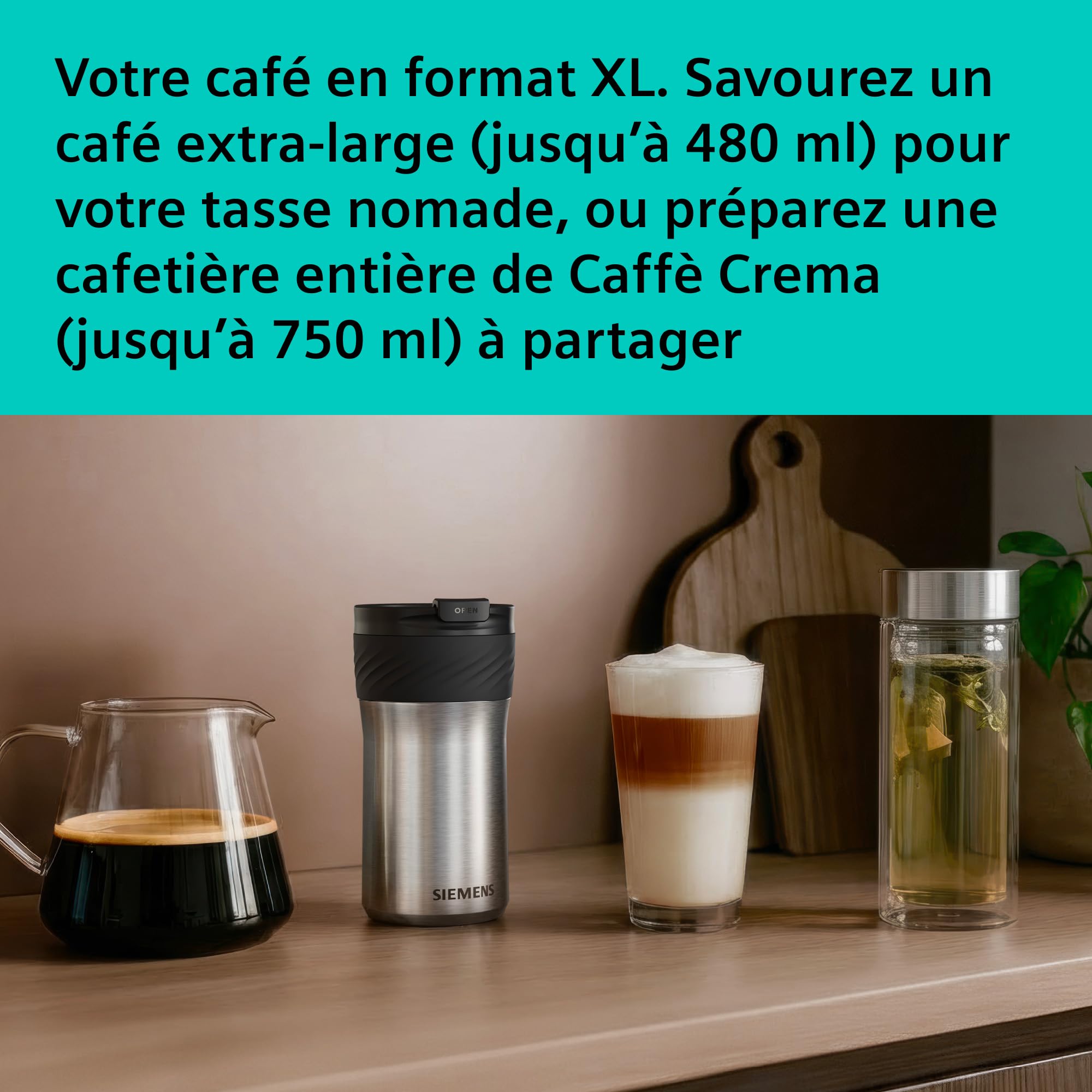 SIEMENS Machine à café entièrement automatique, EQ700 iAroma, écran tactile, récipient à lait intégré, chauffe-tasses, Cold Brew et Slow Brew, application Home Appliances, inox/noir, TQ727E03