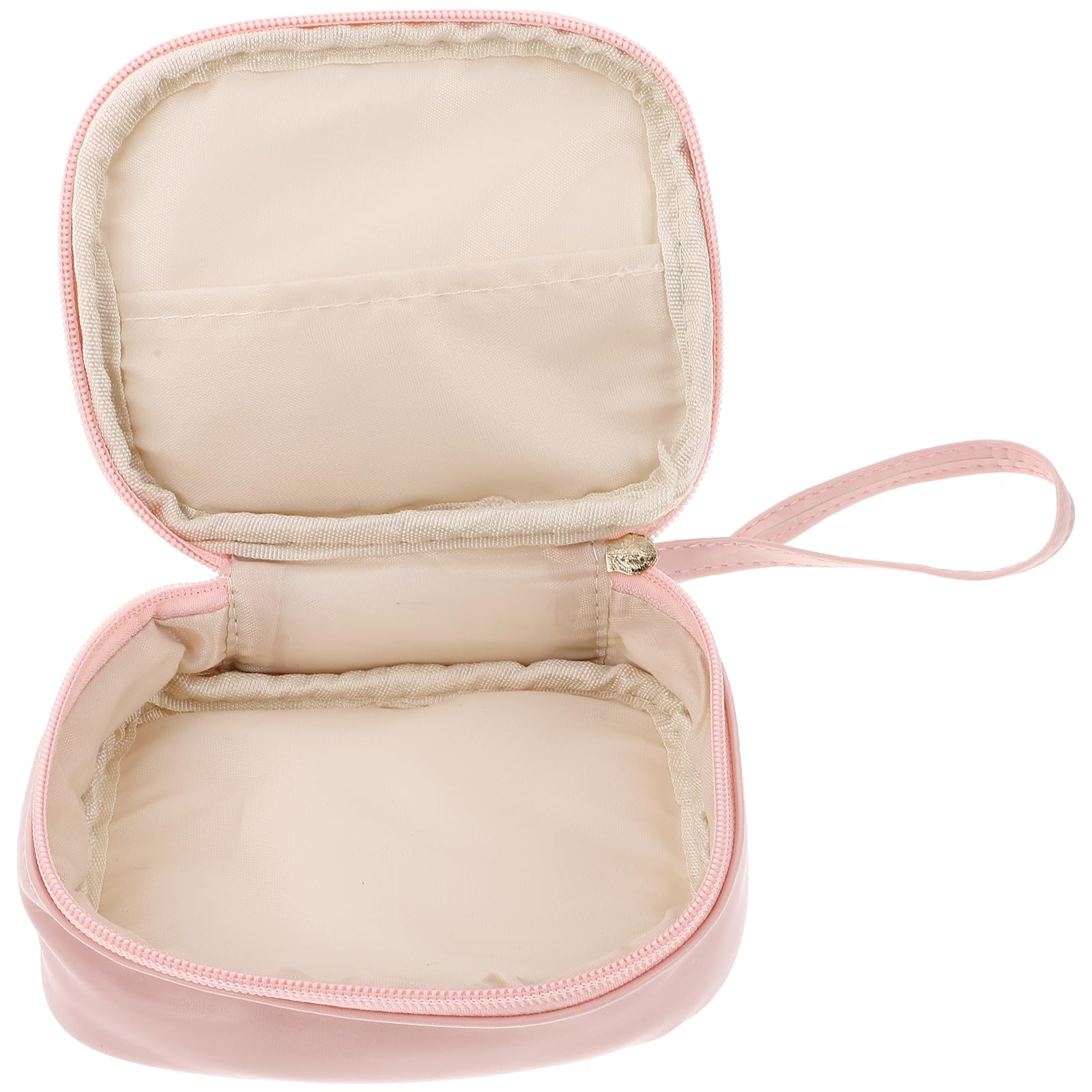 Mikinona Sanitary Napkin Storage Bag with Zipper Large Capacity Pink Diaper Pouch Portable Feminine Care Organizer for Travel