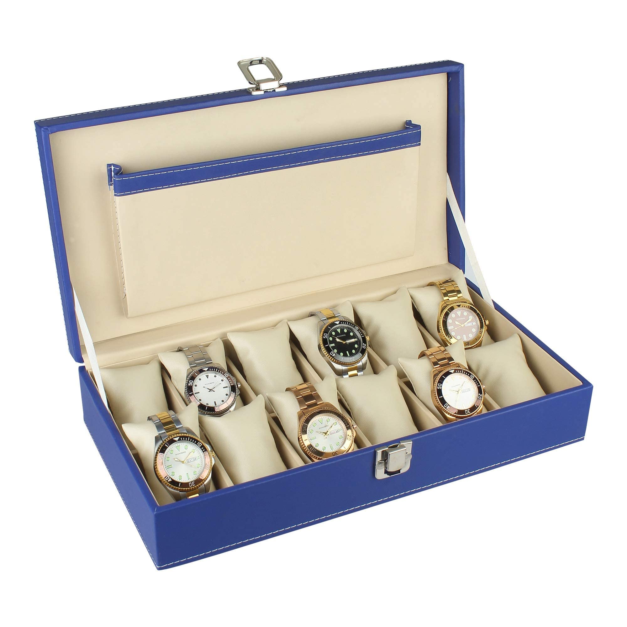 PANKATI® Faux Leather Watch Storage Organizer Box With Pocket Space (B0C14GK438) Amazon Price History, Amazon Price Tracker