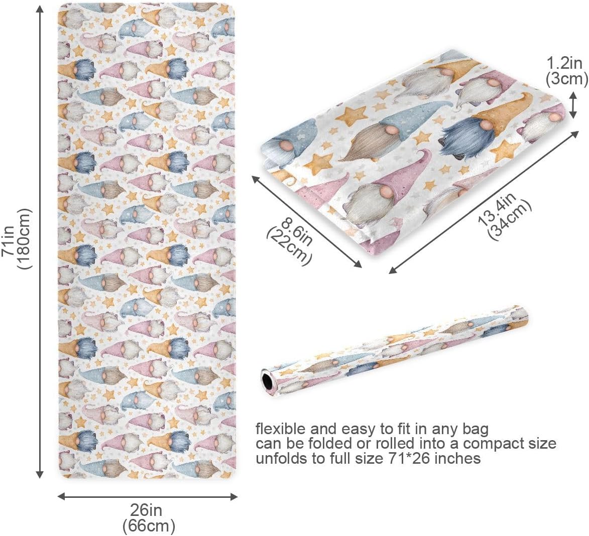 ALAZA Dwarf Stars Pattern Yoga Mat Non Slip Fitness Exercise Mat, Workout Mat for Yoga, Pilates and Floor Exercises